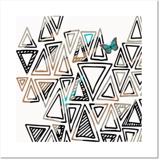 Abstract Black and White Simple Pattern geometry Posters and Art